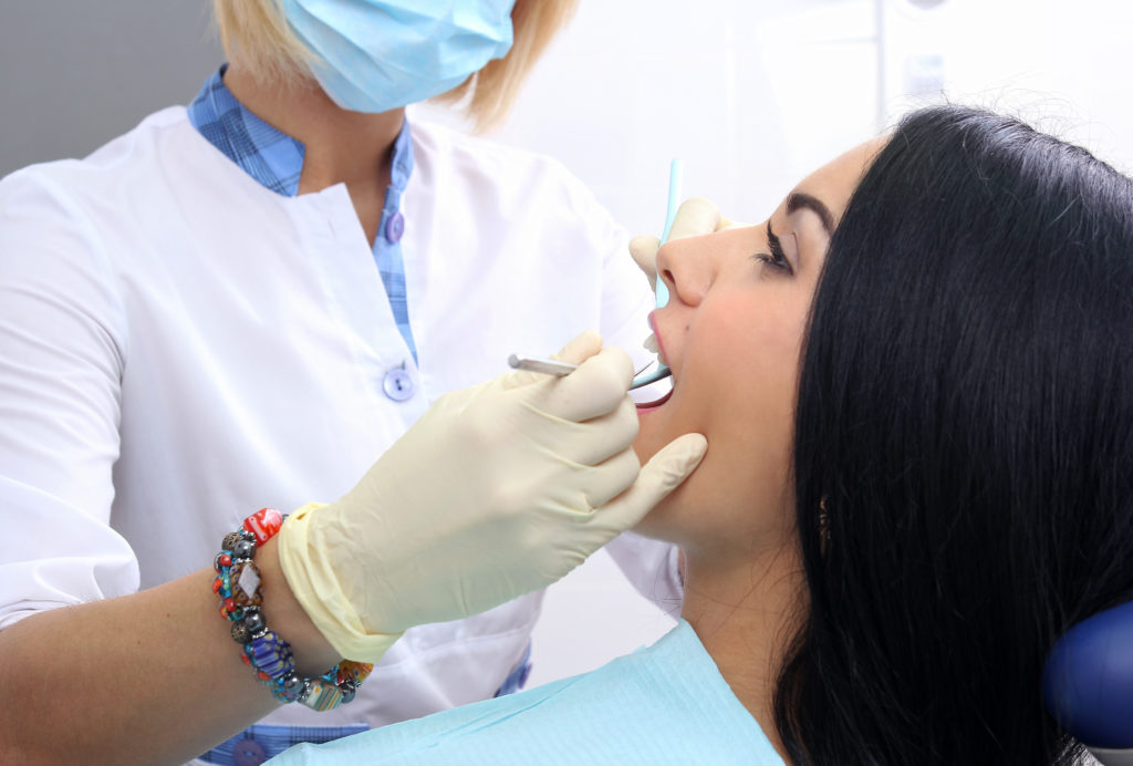 Dentist working on a patient